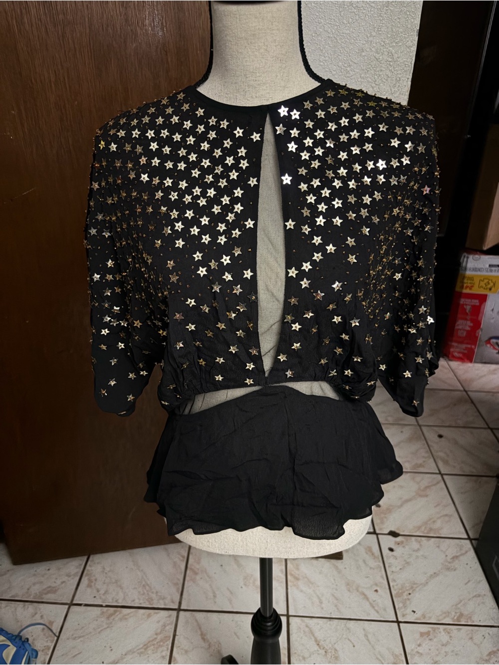 Topshop open back top